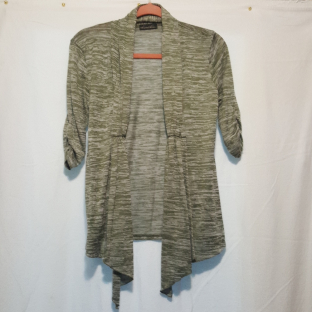 Olive green lightweight sweater jacket